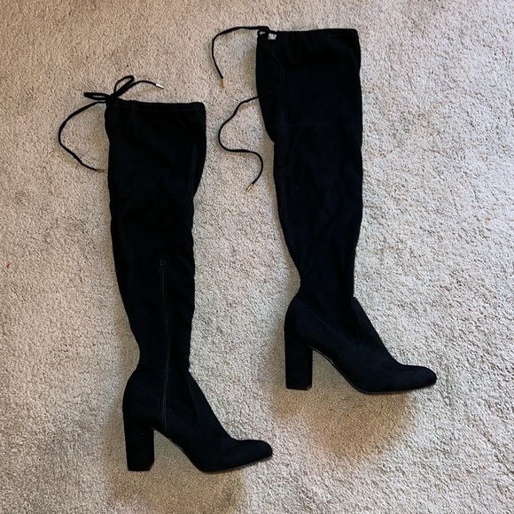 Women’s faux suede over-the-knee boots - Picture 2 of 7